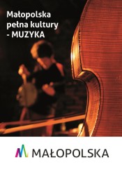 Grafika dotycząca Instytucji Województwa Małopolskiego związanych z muzyką.